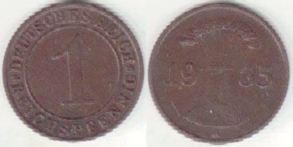 1935 A Germany 1 Reichspfennig A008256